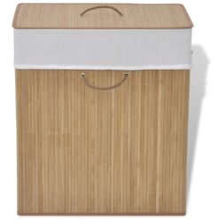 Bamboo Laundry Bin Rectangular 52x32x60cm