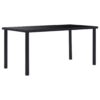 Dining Table Tempered Glass 160x80x75cm - Black - Complete Storage Solutions