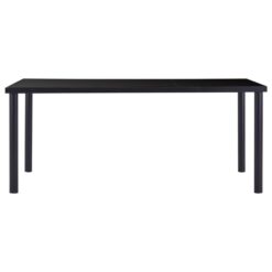 Dining Table Tempered Glass 180x90x75cm - Black - Complete Storage Solutions