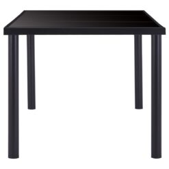 Dining Table Tempered Glass 180x90x75cm - Black - Complete Storage Solutions