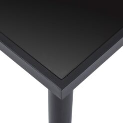 Dining Table Tempered Glass 180x90x75cm - Black - Complete Storage Solutions