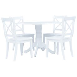 5 Piece Rubber Wood Dining Set