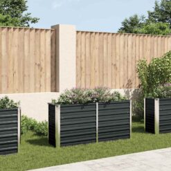 Galvanised Steel Garden Raised Bed 160x40x77cm - Anthracite