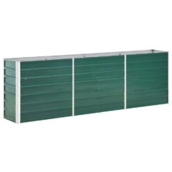 Alternative view of Galvanised Steel Garden Raised Bed 240x40x77cm - Green