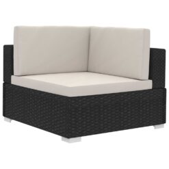 3 Piece Poly Rattan Garden Sofa Set with Cushions - Complete Storage Solutions