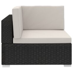 3 Piece Poly Rattan Garden Sofa Set with Cushions - Complete Storage Solutions