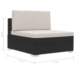 3 Piece Poly Rattan Garden Sofa Set with Cushions - Complete Storage Solutions