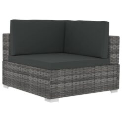 3 Piece Poly Rattan Garden Sofa Set with Cushions - Complete Storage Solutions