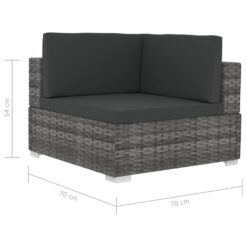 3 Piece Poly Rattan Garden Sofa Set with Cushions - Complete Storage Solutions