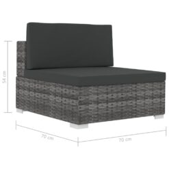 3 Piece Poly Rattan Garden Sofa Set with Cushions - Complete Storage Solutions