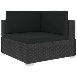 3 Piece Poly Rattan Garden Sofa Set with Cushions - Complete Storage Solutions
