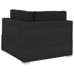 3 Piece Poly Rattan Garden Sofa Set with Cushions - Complete Storage Solutions