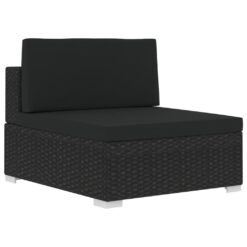 3 Piece Poly Rattan Garden Sofa Set with Cushions - Complete Storage Solutions