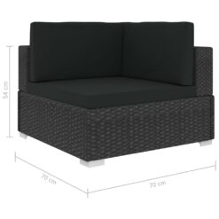 3 Piece Poly Rattan Garden Sofa Set with Cushions - Complete Storage Solutions