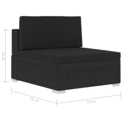 3 Piece Poly Rattan Garden Sofa Set with Cushions - Complete Storage Solutions