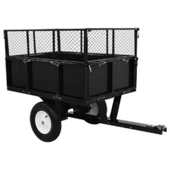 Alternative view of Tipping Trailer for Lawn Mower 300 kg 153x77x103cm - Black