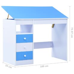 Children Drawing Study Desk Tiltable 100x55x87cm - Complete Storage Solutions