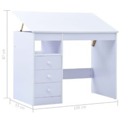 Children Drawing Study Desk Tiltable 100x55x87cm - Complete Storage Solutions