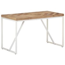 Acacia Wood Dining Table and Mango Wood 120x60x76cm - White