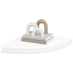 Floating Corner Shelf 35x35x3.8cm - White - Complete Storage Solutions
