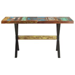 Alternative view of Dining Table Reclaimed Wood 140x70x76cm - Black