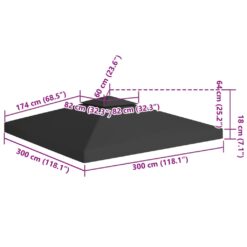 2-Tier Gazebo Top Cover 3x3m - Complete Storage Solutions