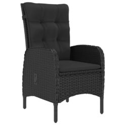 9 Piece Poly Rattan and Acacia Wood Garden Dining Set - Complete Storage Solutions