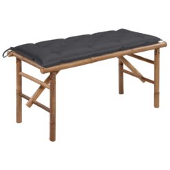 Folding Garden Bench with Cushion 118x38x45cm