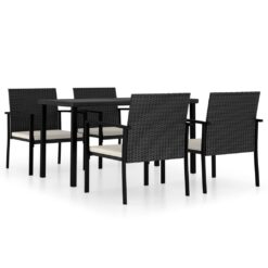 Alternative view of 5 Piece Poly Rattan Garden Dining Set