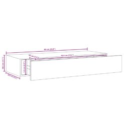 2 Piece Wall-Mounted Drawer Shelf Set 60x23.5x10cm - Complete Storage Solutions