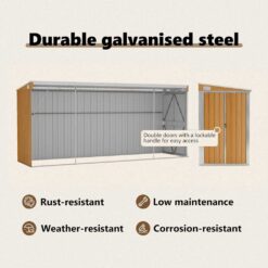 Wall-mounted Steel Garden Shed 118x382x178cm - Complete Storage Solutions