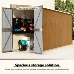 Wall-mounted Steel Garden Shed 118x382x178cm - Complete Storage Solutions