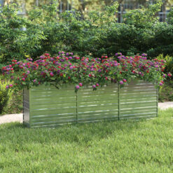 Steel Garden Raised Bed Galvanized 240x40x77cm - Silver