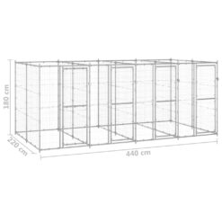 Steel Dog Kennel 440x220x180cm - Complete Storage Solutions