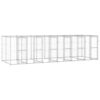 Galvanised Steel Outdoor Dog Kennel 14.52 m² 660x220x180cm - Silver - Complete Storage Solutions