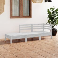 3 Piece Pinewood Garden Lounge Set - Complete Storage Solutions