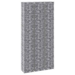 3 Piece Gabion Raised Beds Iron 30x30x150cm - Silver - Complete Storage Solutions
