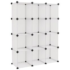 Alternative view of Storage Cube Organiser with 12 Cubes 94.5x31.5x124cm - Transparent