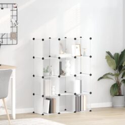 Storage Cube Organiser with 12 Cubes 94.5x31.5x124cm - Transparent