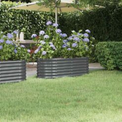Galvanised Steel Garden Raised Bed 114x40x36cm - Complete Storage Solutions