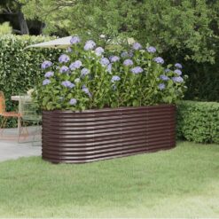 Galvanised Steel Garden Raised Bed 224x80x68cm - Complete Storage Solutions