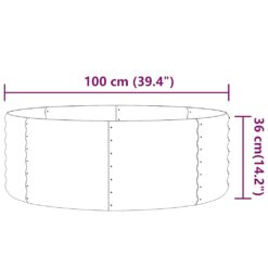 Galvanised Steel Garden Raised Bed 100x100x36cm - Complete Storage Solutions