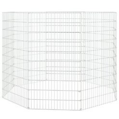 Alternative view of Free Range Animal Enclosure 8-Panel Galvanised Iron 54x100cm - Silver