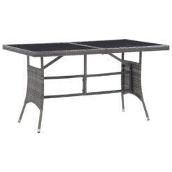 Poly Rattan Garden Table 140x80x74cm - Grey