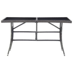 Alternative view of Poly Rattan Garden Table 140x80x74cm - Grey