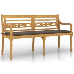 150cm Teak Wood Batavia Bench with Cushion - Complete Storage Solutions