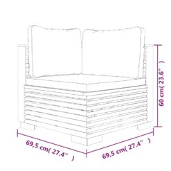 4 Piece Teak Garden Lounge Set with Cushions - Complete Storage Solutions