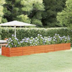 Corten Steel Garden Raised Bed 480x80x45cm - Rusty