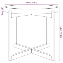 Pinewood Coffee Table & 53x53x43.5cm – Grey - Complete Storage Solutions