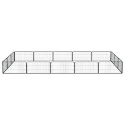 Alternative view of Steel 16-Panel Dog Playpen Powder-coated 100x50cm - Black
